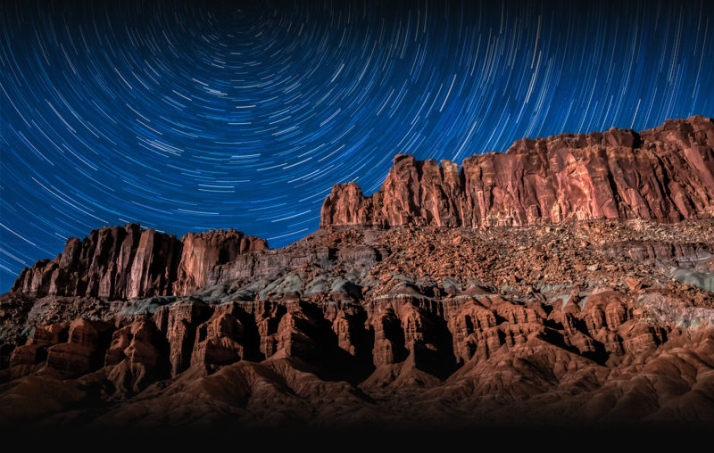 11:30 PM, Capitol Reef National Park, Chimney Rock and Star Circles